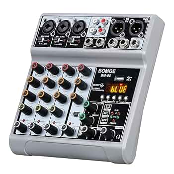 オーディオミキサー 6チャンネル DJ USB Bluetooth Amazon | BOMGE 6チャンネルdjオーディオミキサー、MP3 USB