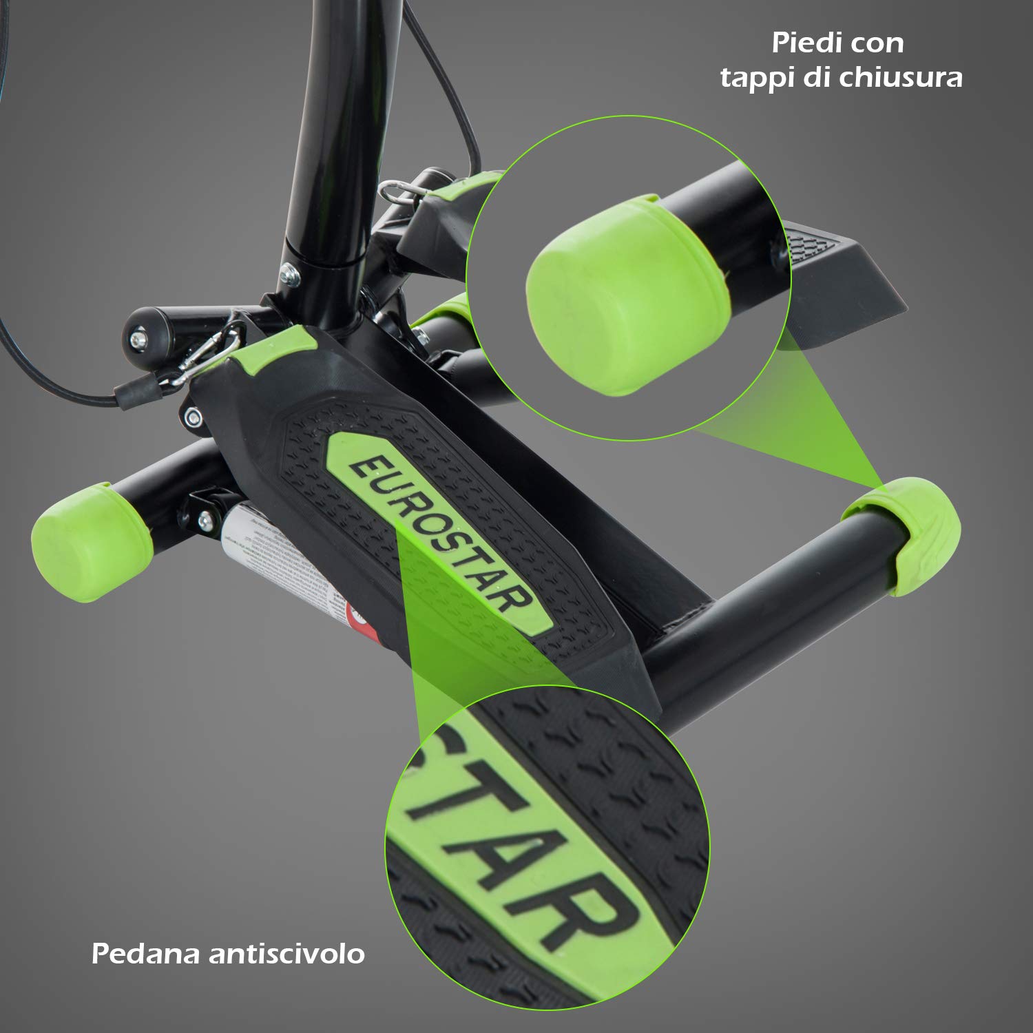 HOMCOM Stepper Professionale con Manubrio e Corde in Acciaio per Allenamento a Casa, 40 x 40 x 118cm, Nero