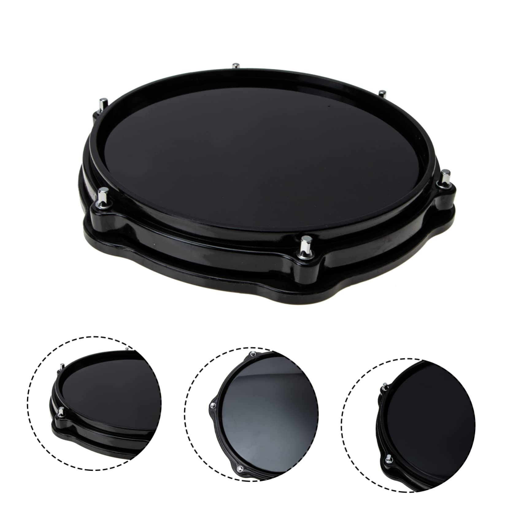 10 Zoll Gummi Eva Schlagzeug Übungspad Satz für Drummer Schwarz | Trommelset, Zuhause und Beim Üben, Praktisches Zubehör mit Volumenreduktion