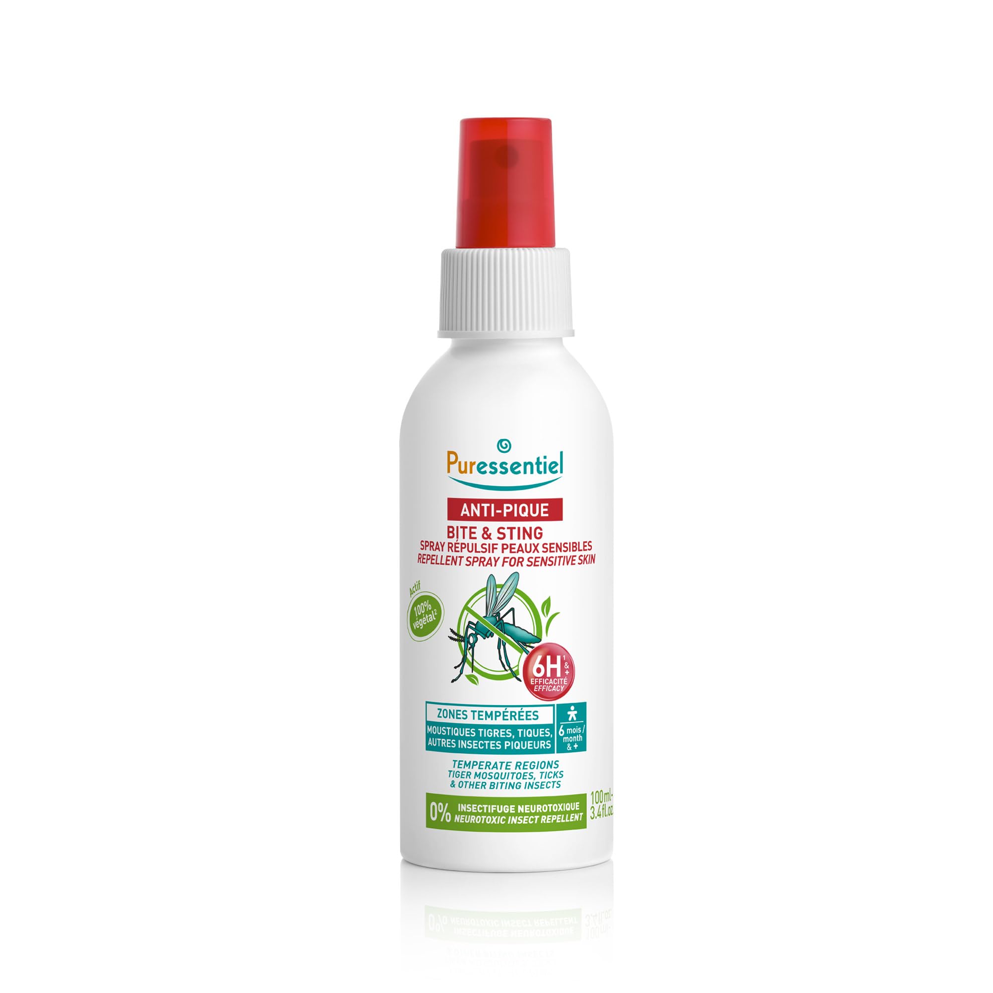 Anti Bite & Sting Family Repellant Spray | Milky Emulsion | Enriched with Aloe Vera | Ideal for Tiger Mosquitoes, Ticks | For Temperate Areas | 0% Neurotoxic Repellant | 100ml