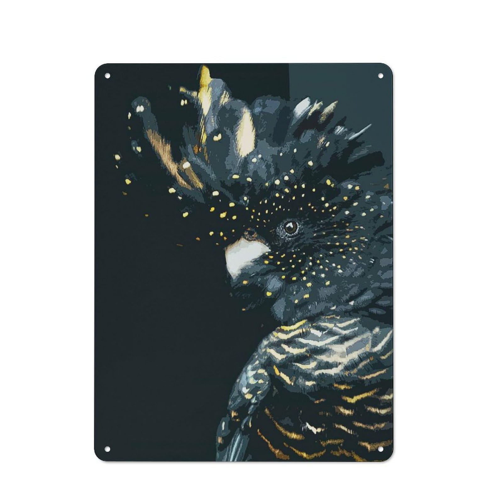 Junmoney Style-5 Vintage Black Cockatoo Poster Metal Wall Sign 40X30cm, Shed Wall Plaque For Garage, Workshop, Shed Or Utility Room