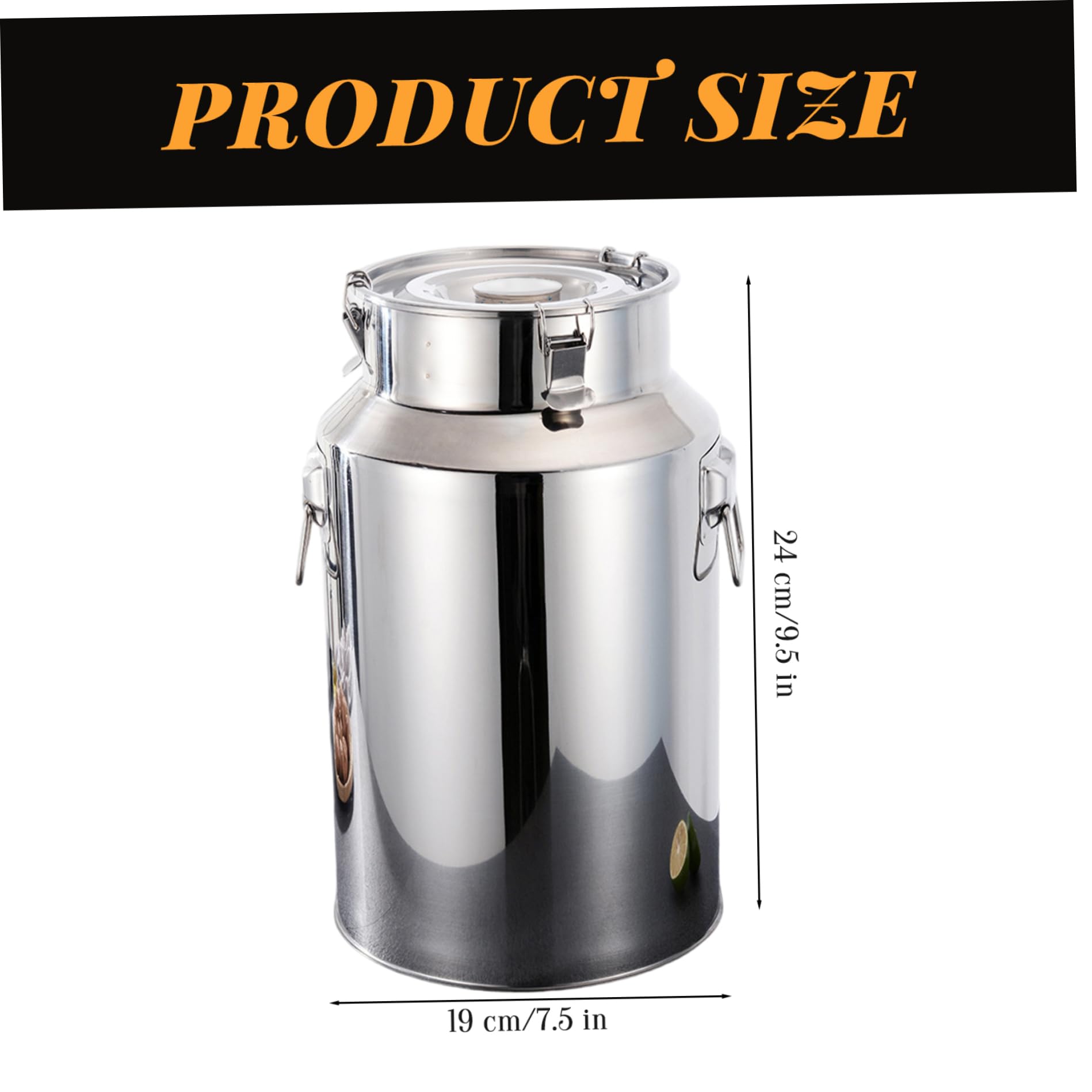 Bidon à lait en acier inoxydable Pot à lait robuste de 6 L avec couvercle scellé, anneau de levage et poignée transport Seau en acier inoxydable pour boîte stockage liquides
