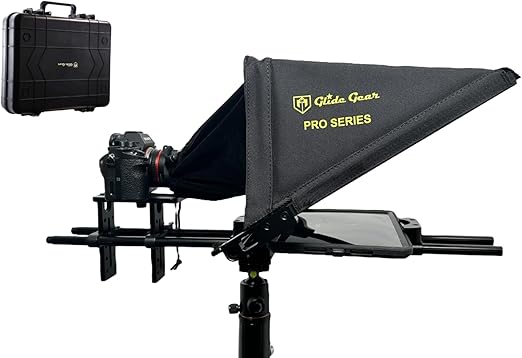 Glide Gear TMP 750 Teleprompter – All Camera & Smartphones, Tablets – 17" Glass, Hard Case, No Assembly