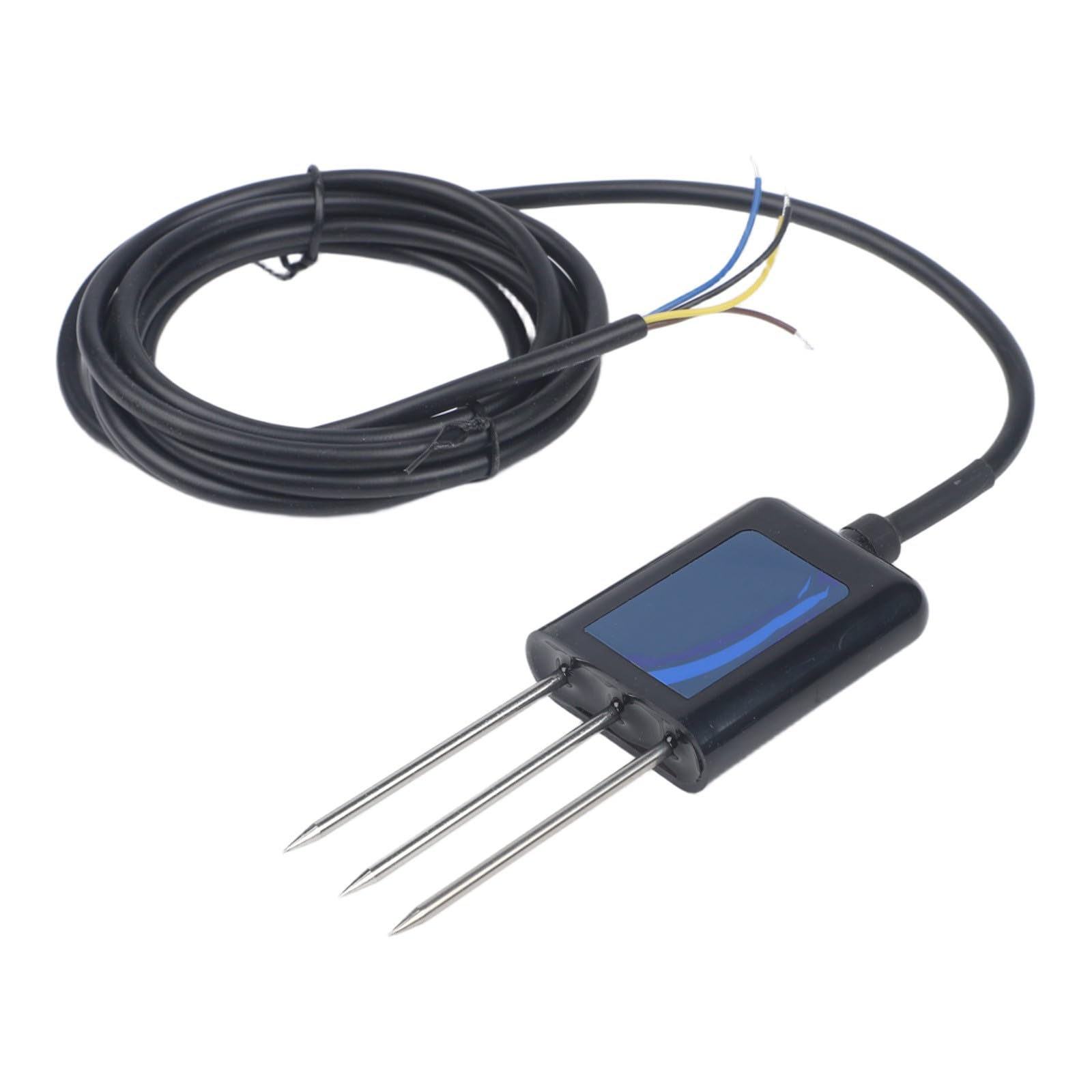Medidor de humedad del suelo 7 en 1 con pH EC NPK sensor temperatura humedad humedad IP68 resistente al agua acero inoxidable reacción rápida para invernadero, jardín, agricultura, color