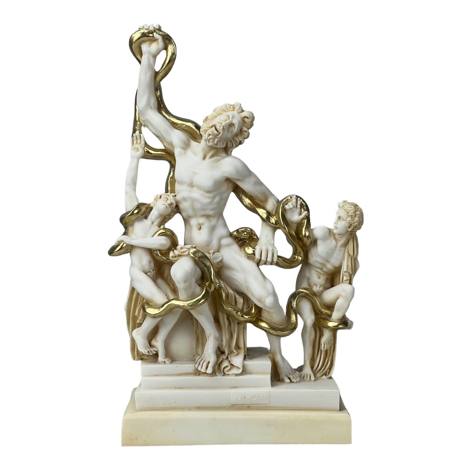 Laocoön & Sons Serpents Vatican Museum Greek Roman Cast Marble Statue Sculpture