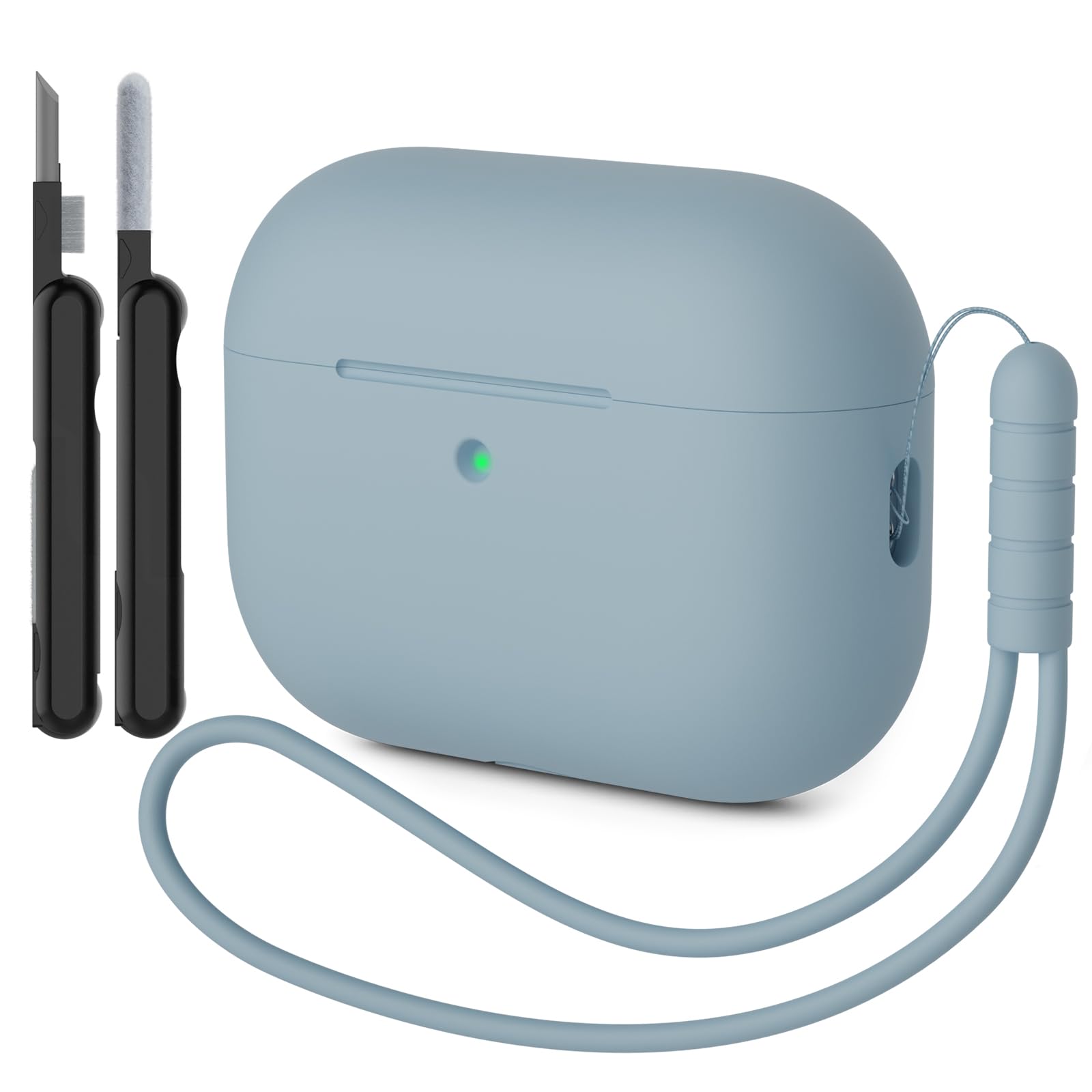 Funda para AirPods Pro 3 (2025) Case Cover, Anti-rasguños Fundas Protectora de Silicona Compatible con Airpods Pro 3.ª Generación con Kit de Limpieza e Lanyard de Silicona, Cloud Grey — view 11