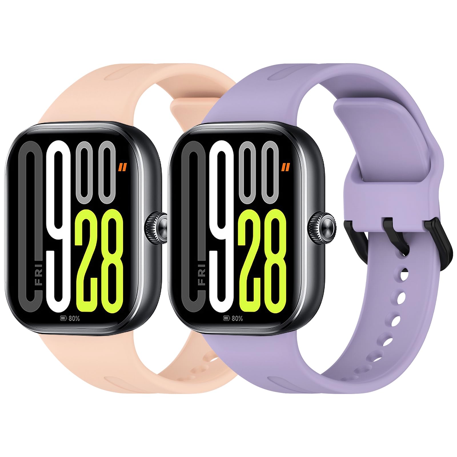 2 Piezas Correas Compatibles con Redmi Watch 5 & Xiaomi Smart Band 9 Pro Correa de Silicona Pulseras de Repuesto para Xiaomi Redmi Watch 5 Correas Deportivas Miband 9 Pro Pulsera