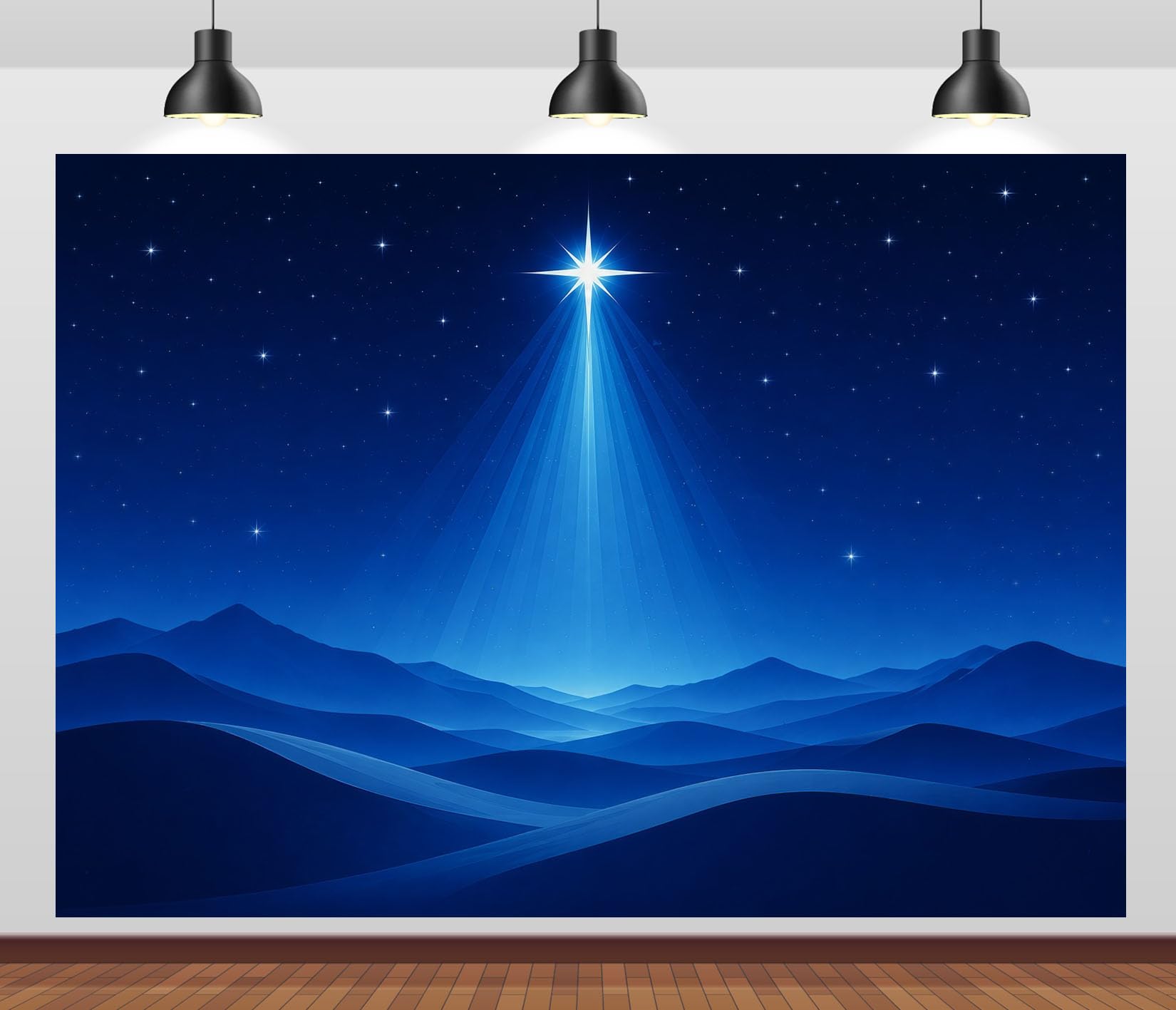 BELECO 2.5x2.5m Sfondo in tessuto stella di Betlemme Natività deserto