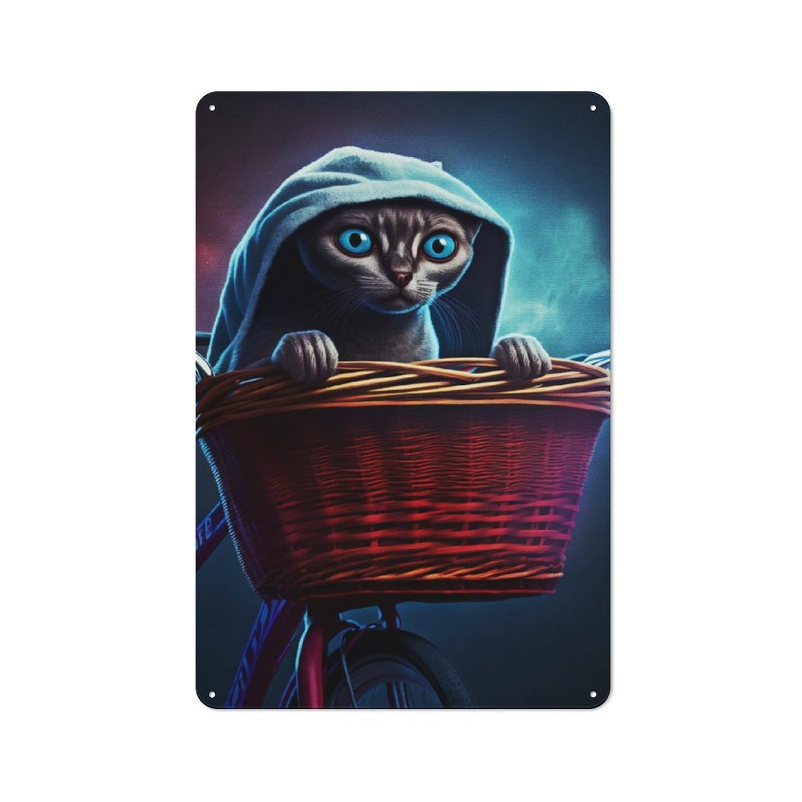 Junmoney Cat Horror Retro Printed Metal Sign 30X20cm For Living Room Wall, Wall Decor For People Reorganising Living Room
