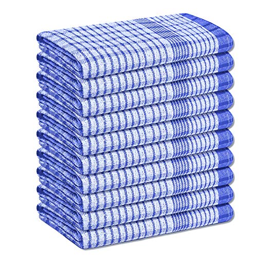A & B TRADERS Wonderdry Tea Towels Kitchen Pack of 10, Cotton Absorbent Long Lasting Catering Bar Dish Towel (Blue) A & B TRADERS Wonderdry Tea Towels Kitchen Pack of 10, Cotton Absorbent Long Lasting Catering Bar Dish Towel (Blue)