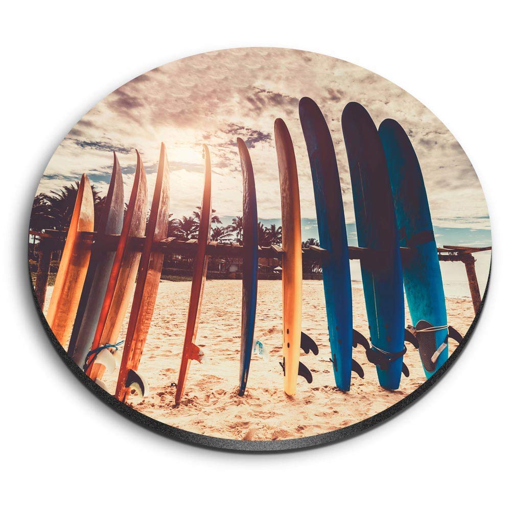 Destination Vinyl Ltd Multicolor 1 X Round Mdf Magnet - Surfboards Surfing Surf 2464