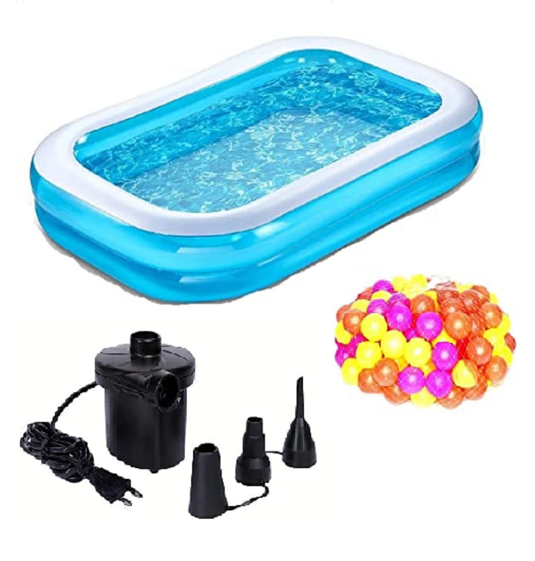 Glan Kids Children 8.5 Feet Swimming Pool Inflatable Bath Tubs for Adults Spa Swimming Bath Tub with Free Swimming Accessories (with Air Pump)