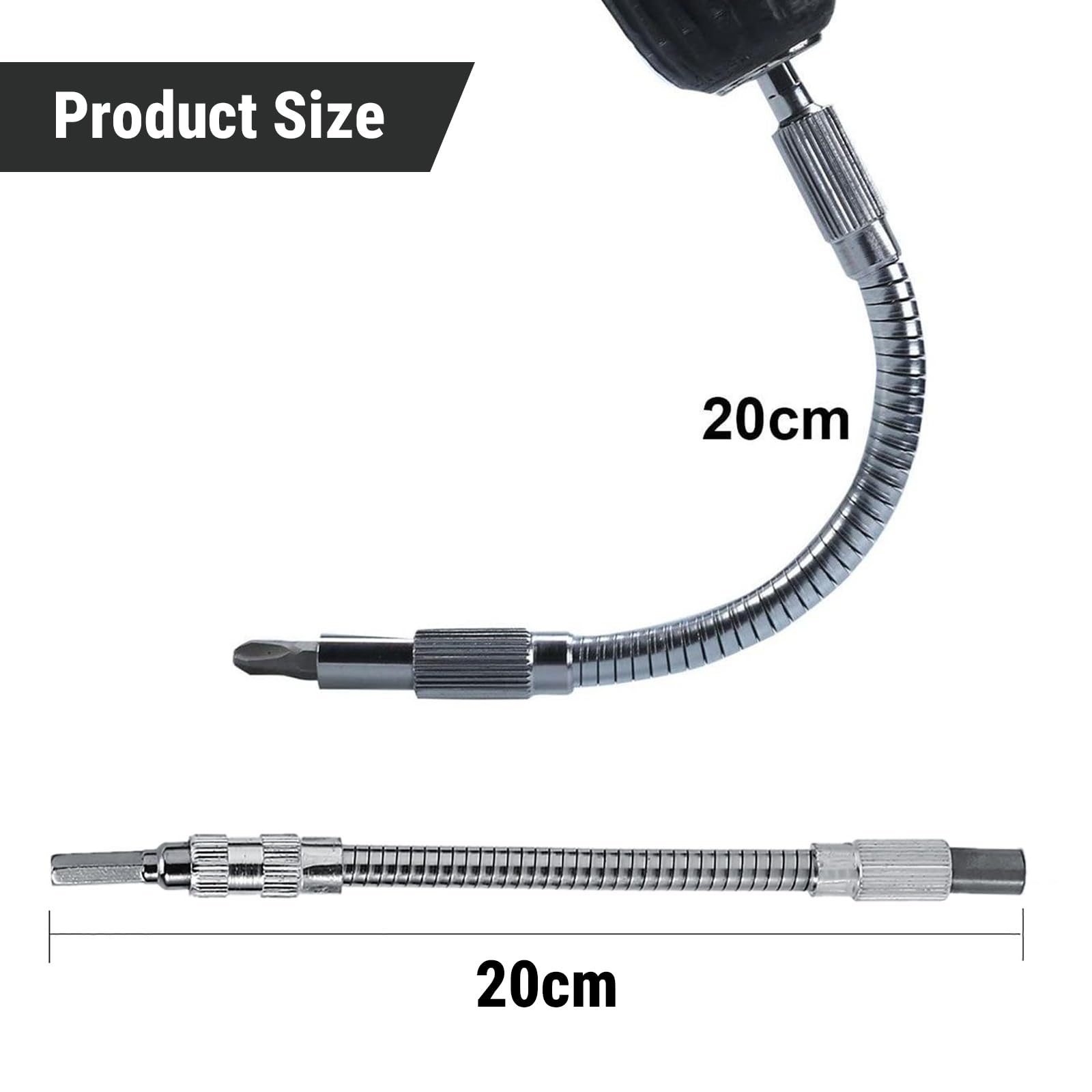 Prolunga Flessibile Per Trapano - 200mm, Codolo Esagonale 6.35mm, Per Lavori In Spazi Stretti - Foto 2