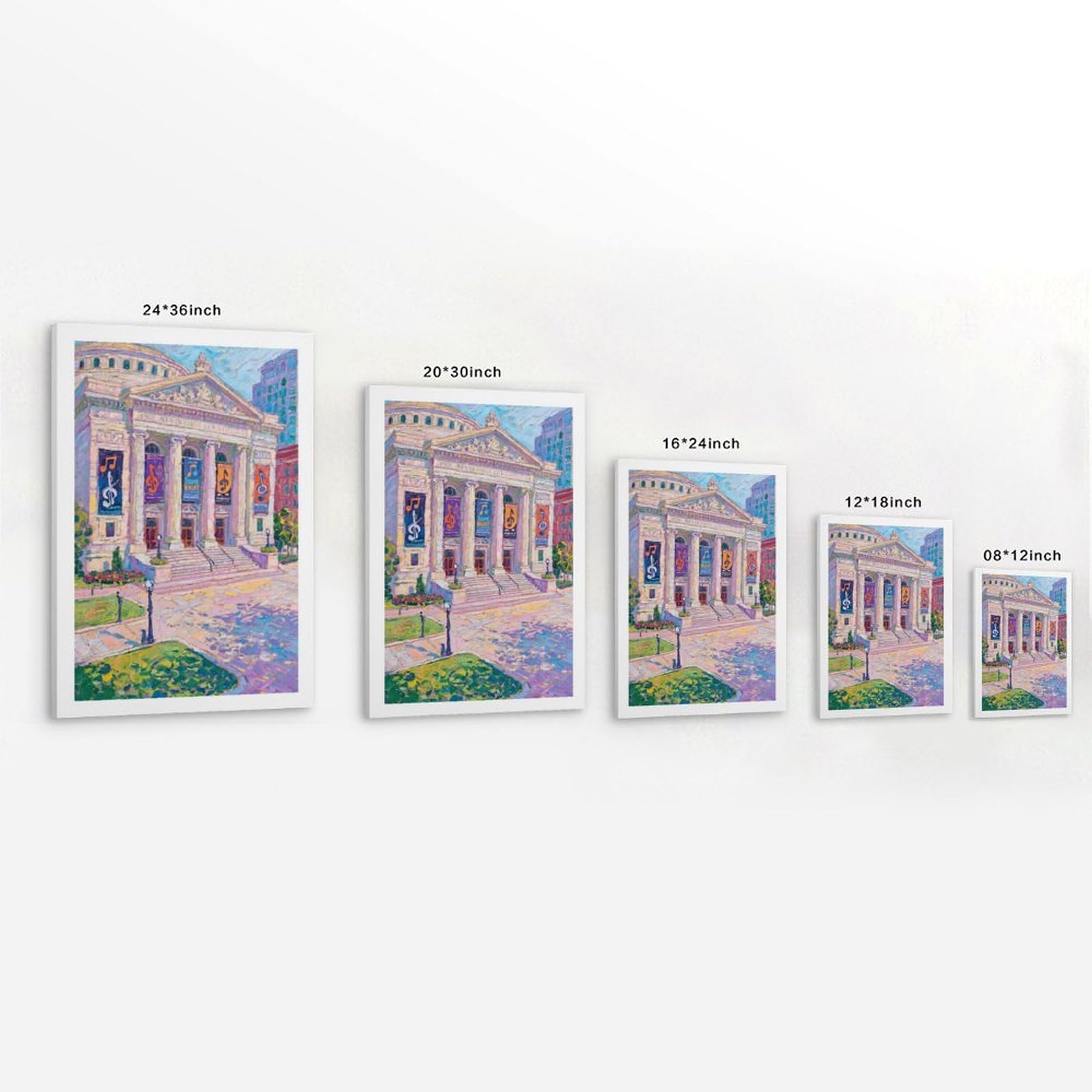 TSIDDKA Cincinnati Music Hall Architettura Classica Quadrato Soggiorno Letto Camera Decorazione Estetica Moderna Poster Art Poster Poster Regalo per Amici Cornice 60 x 90 cm