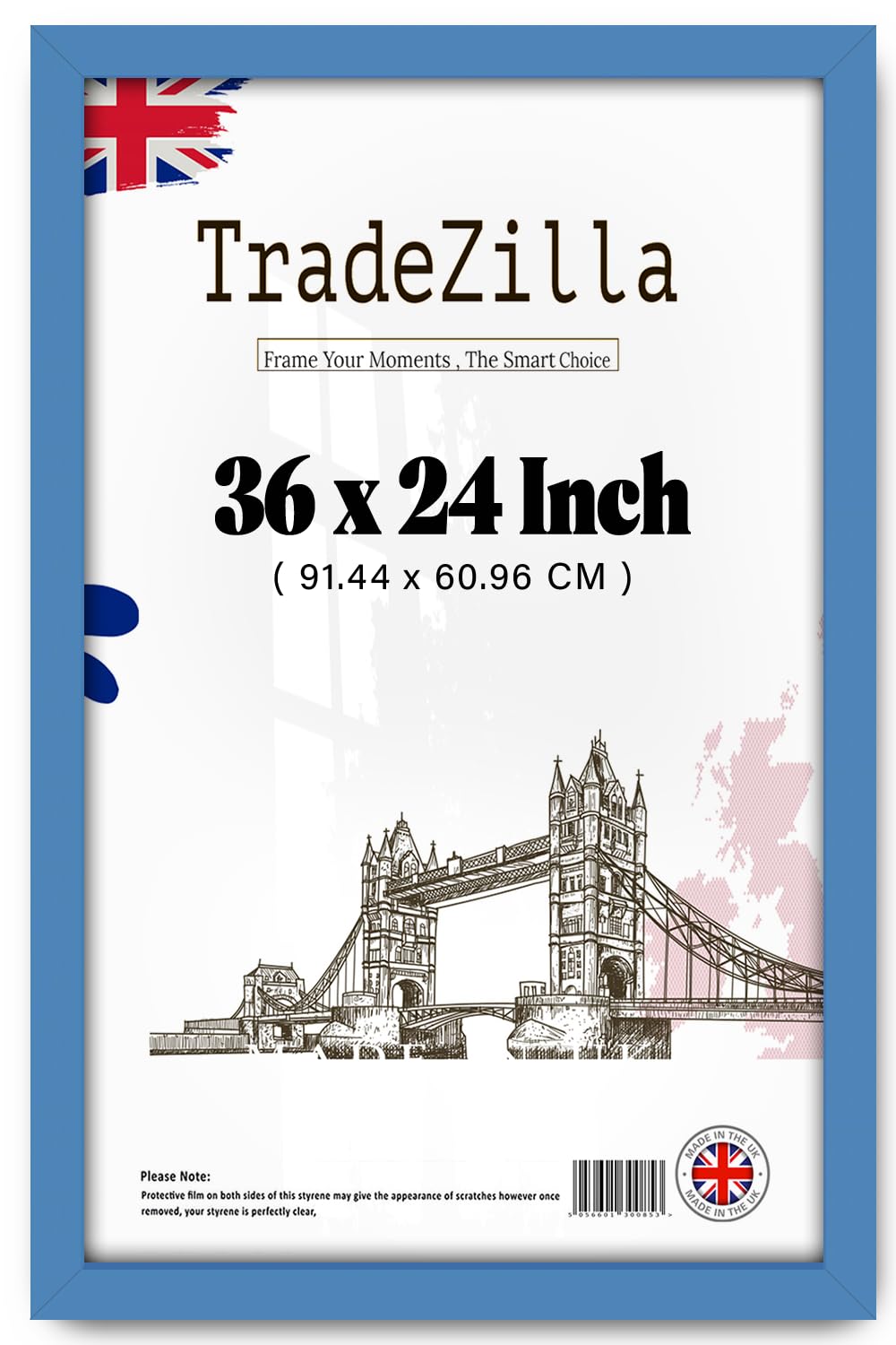 Tradezilla Blue | Durable Large (91.44 X 60.96 Cm) Poster Photo Frame Wedding Photographs Display 24 Inch X 36 Inch Frame [ ]
