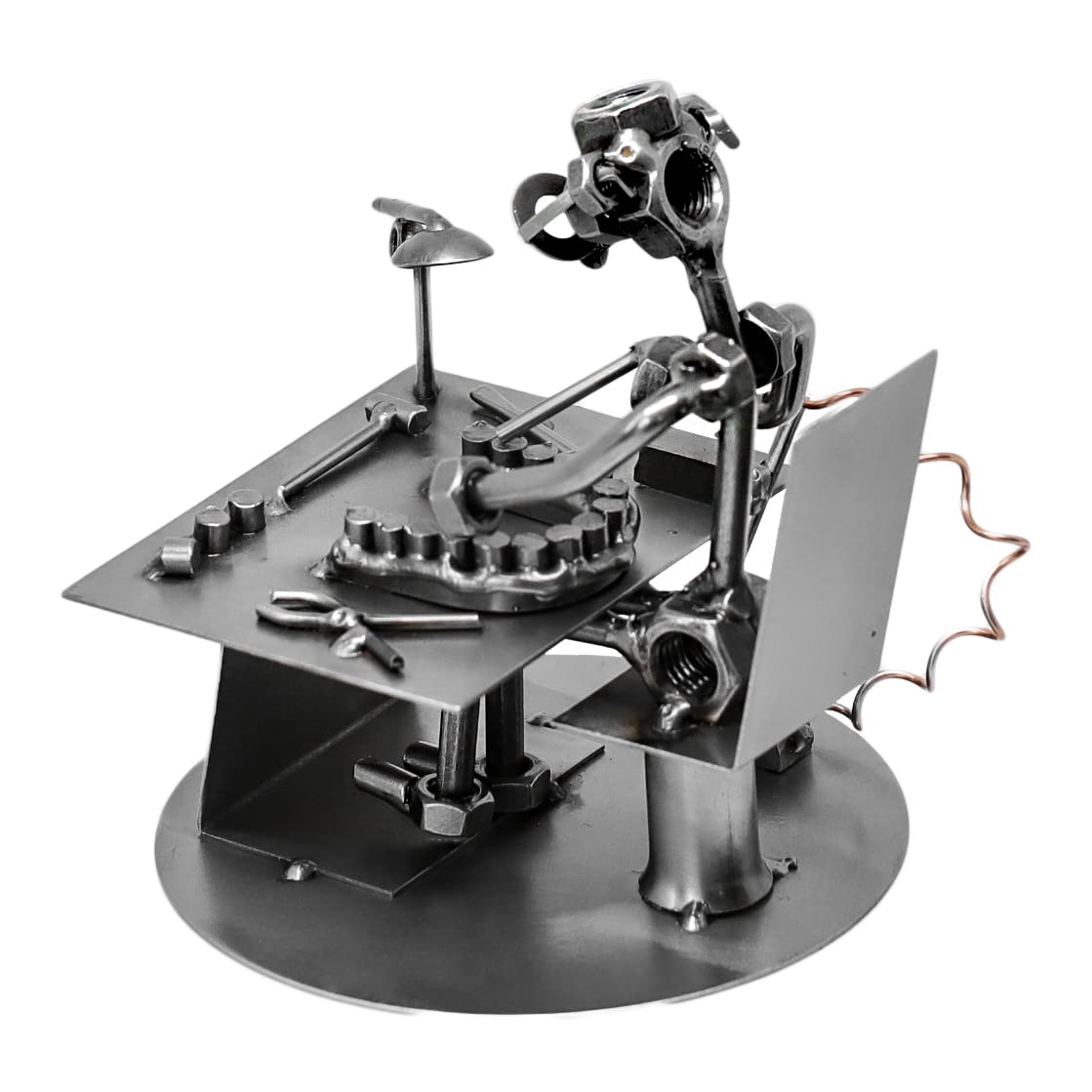Schraubenmännchen Zahntechniker - Handarbeit Geschenkidee Metallfigur Metallmännchen Stahlfigur Schraubenmännle - Deko für Büro & Zuhause