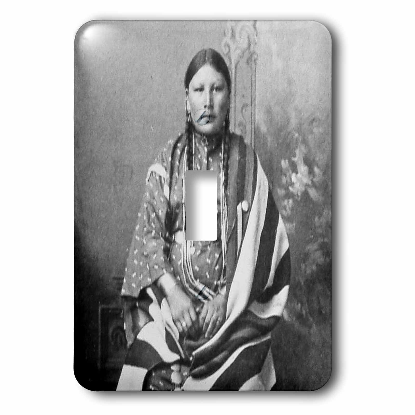 Interrupteur à bascule simple 3dRose Sioux Woman pour remplacer une plaque blanche