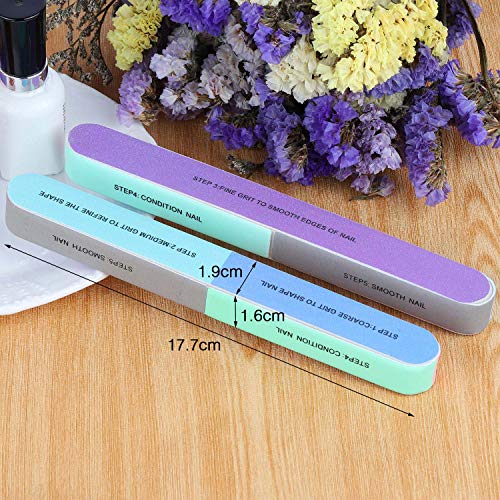 12 Pieces 7 Way Nail File And Buffer Block Professional Nail Buffering Files 7 Steps Washable Emery Boards For Acrylic Nails #TOP4