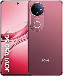 Smartphone JOVI V50 5G 512GB 12GB RAM, Câmeras ZEISS 50MP OIS. AMOLED 120Hz, Bateria 6000mAh, Carregamento Rápido 90W, Snapdragon 7 Gen3, Android 15, Vermelho Âncora