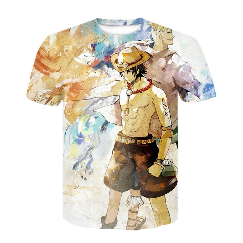 Amazon Co Jp ワンピーストレンド3dプリントファッション半袖ラウンドネックtシャツの漫画のアニメ Cqqo Color D 595 Size Xxl ホーム キッチン