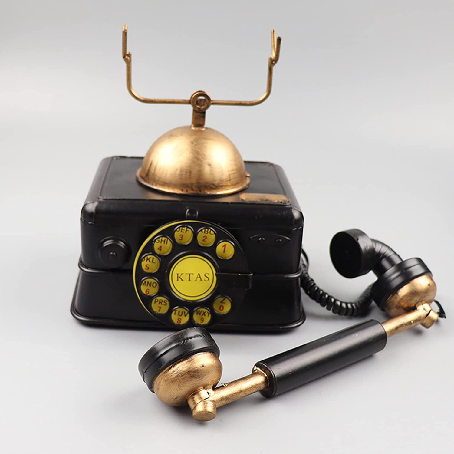 WangXLDD Klasyczny telefon w stylu retro w stylu vintage z przyciskiem staromodny telefon stacjonarny na biurko do domu biura hotelu i baru (A)