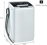 Giantex Full Automatic Washing Machine, 2 in 1 Portable Laundry Washer, 8.8lbs Washer and Spinner Combo, 1.04 cu.ft 10 Programs Built-in Drain Pump, Energy Saving Top Load for Apartment Dorm