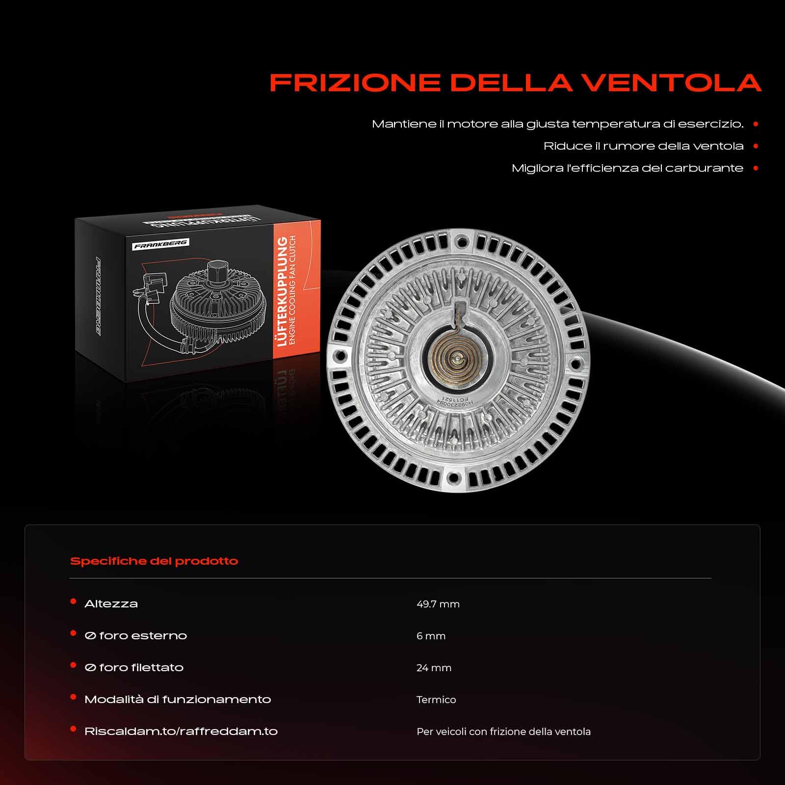 Frankberg Frizione della ventola Benzina Compatibile con Serie 5 E39 2.5L Z3 R.o.a.d.s.t.e.r E36 1.8L Serie 3 Cabriolet E30 2.0L Serie 3 Cabriolet E30 1.8L Serie 3 Compact E36 1.6L Replace#