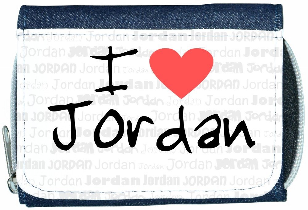 TeeTreeDesignsI Love Heart Jordan Denim Wallet