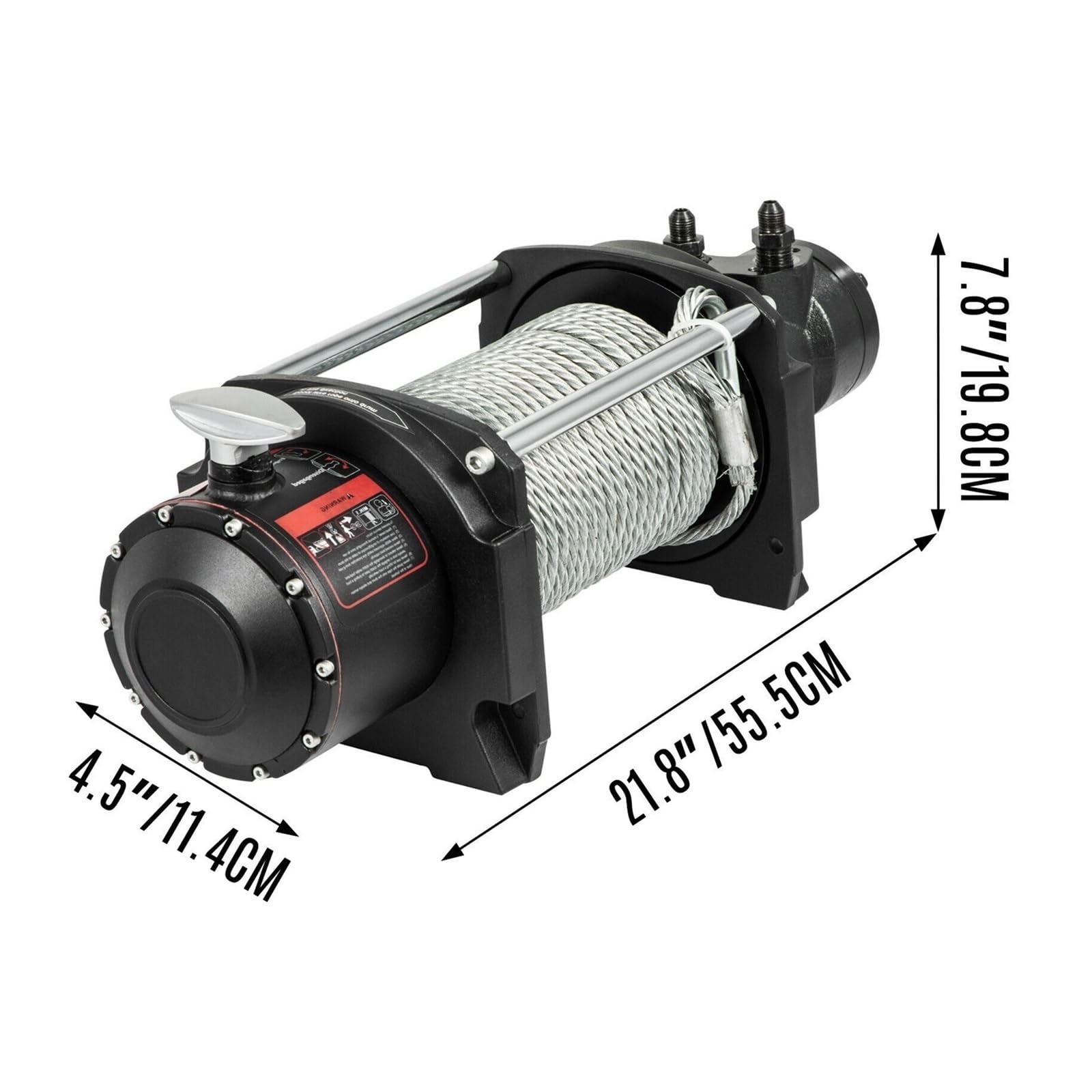 Cabrestante hidráulico de 10000 a 20000 lb con cable acero resistente 24 m y engranaje planetario 2 etapas for vehículos todoterreno, ATV, SUV, barcos otros Para uso de bricolaje(10000 LBS)