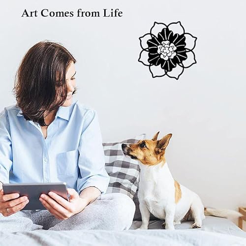 Metal Flowers Wall Sculpture Decor, Metal Rustic Wall Art Decoration Farmhouse Wall Decorations Multiple Floral Hanging Decor For Bathroom Living Room Home Office Garden Kitchen (Style I, L-Size) #TOP2