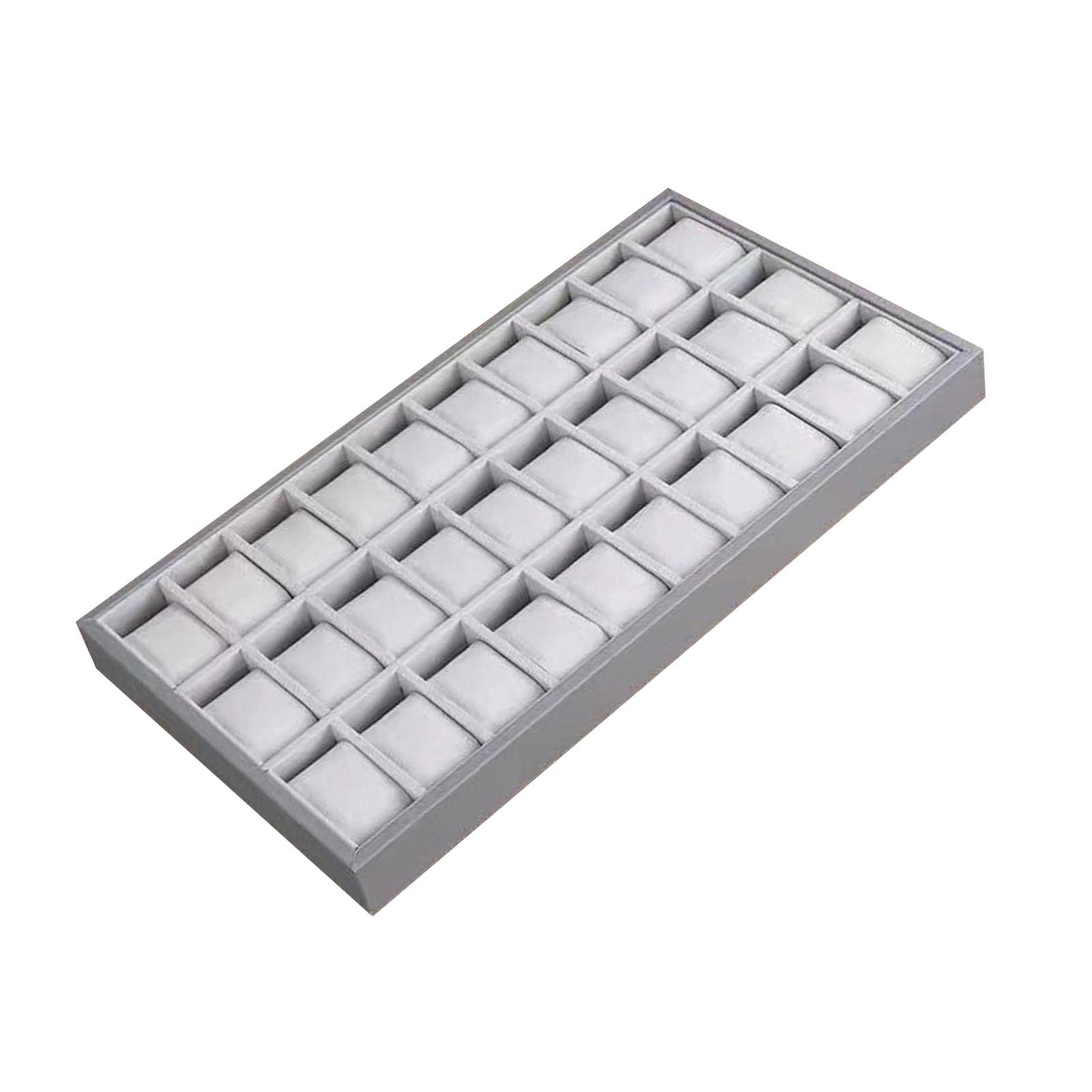 perfk Bandeja de Joyería para Reloj, Brazalete, Caja de Almacenamiento de Exhibición de Reloj, Cuero PU de Madera para Hombres Y Mujeres, Organizad, 30 Ranura