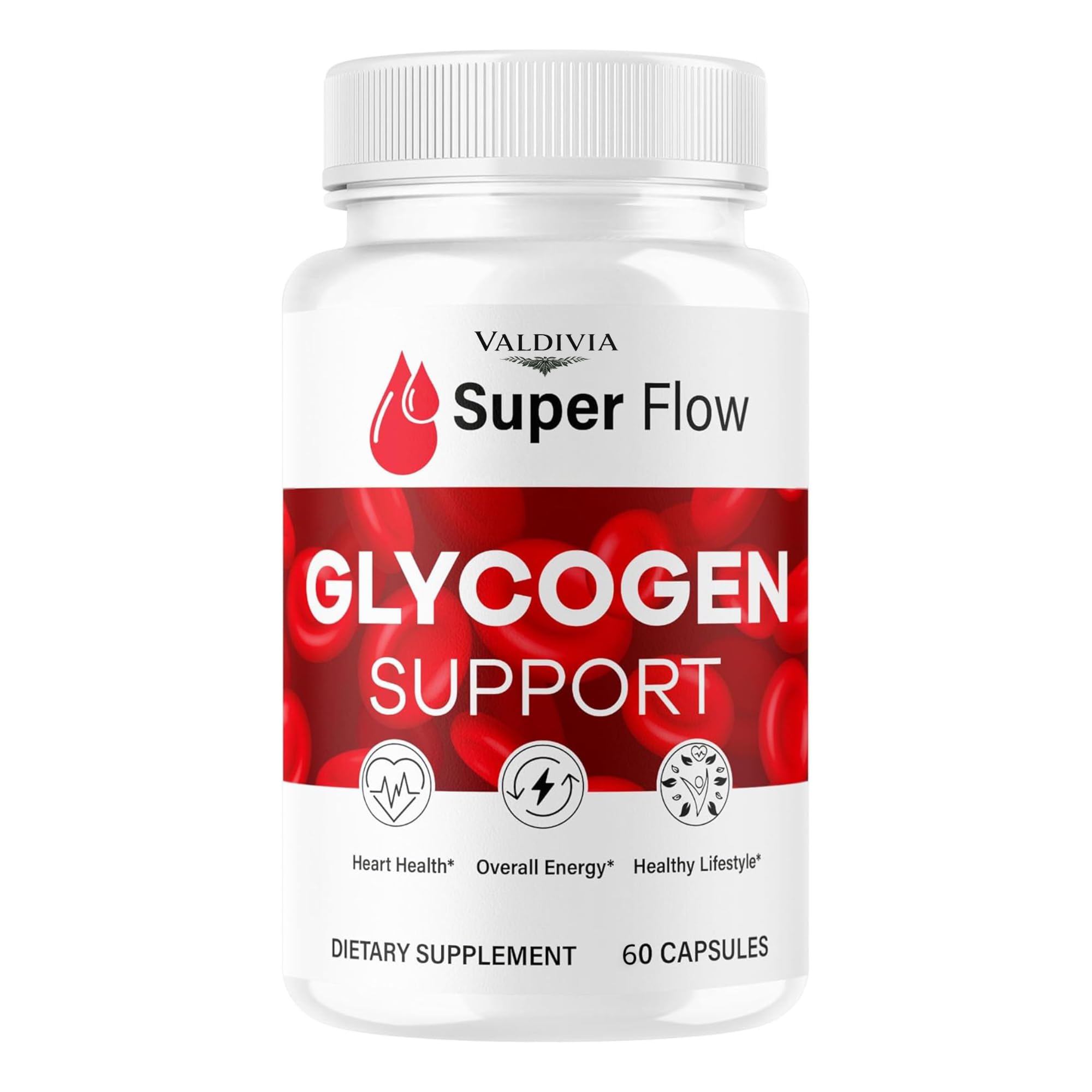 Valdivia Super Flow Glycogen - SuperFlow Glycogen Support Capsules, Super Flow, Glycogen Support, 60 Capsules (1 Pack)