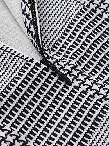 Romwe Women's Vintage Bow Tie Neck Bishop Sleeve Plaid Workwear Blouse Top Grey Xs #TOP5