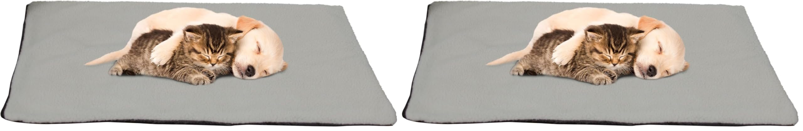 PETMAKER Self Warming Cat Mat - 36x24in Thermal Dog Crate Pad with Removable Washable Sherpa Cover and Reflective Insulation Layer for Self Heating - Pet Supplies for Medium Dogs and Cats (Gray)