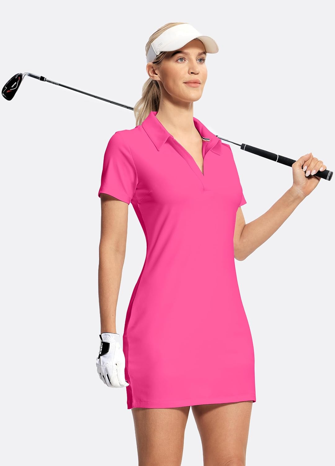 Hiverlay Golf Dresses for Women with Shorts and Pockets, V-Neck Short Sleeve Tennis Dress, Workout Athletic Dresses - Image 2