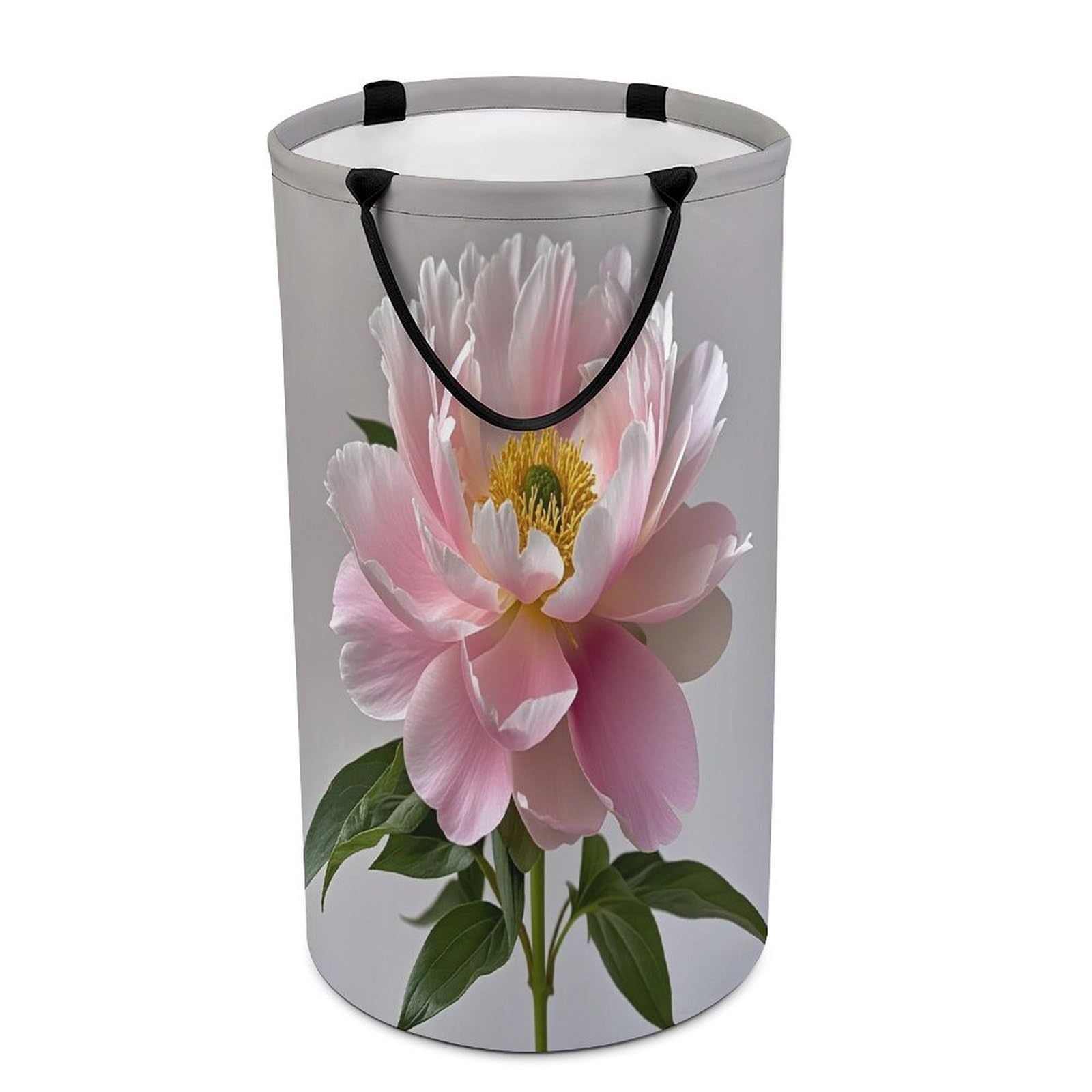 Peony Laundry Hamper Large Collapsible Laundry Basket with Handles Waterproof Clothes Hamper Portable Dirty Clothes Basket for Bedroom Laundry Room Closet Bathroom