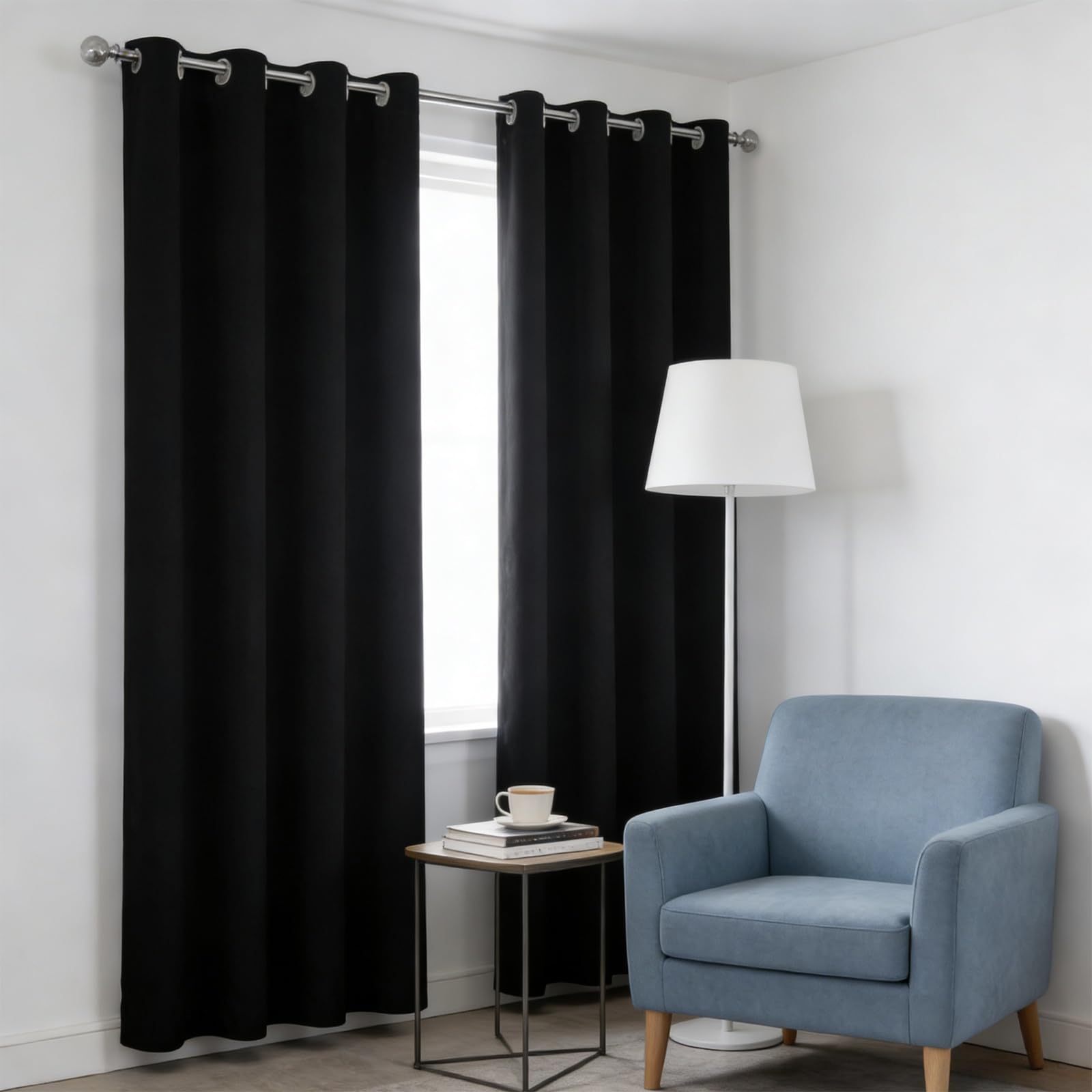 Rideaux anti-froid et anti-bruit noirs 250x160 isolant thermique
