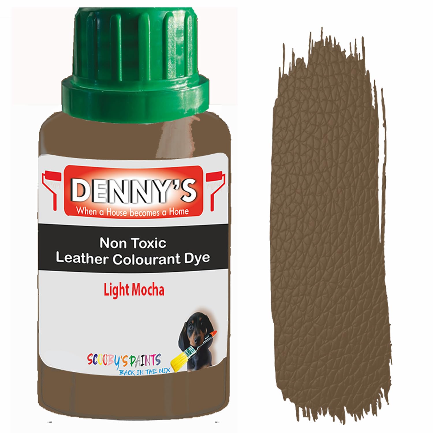 All in One Leather Colourant Self Seal Leather Dye Repair Paint for Furniture, Sofas, Car Seats (Light Mocha, 100ml Bottle)
