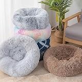 Nisrada Katzenbetten für Indoor-Katzen, 50cm, Hundebett für kleine Melium-große Hunde, waschbares, rundes Haustierbett für Welpen und Kätzchen, mit Rutschfester Unterseite