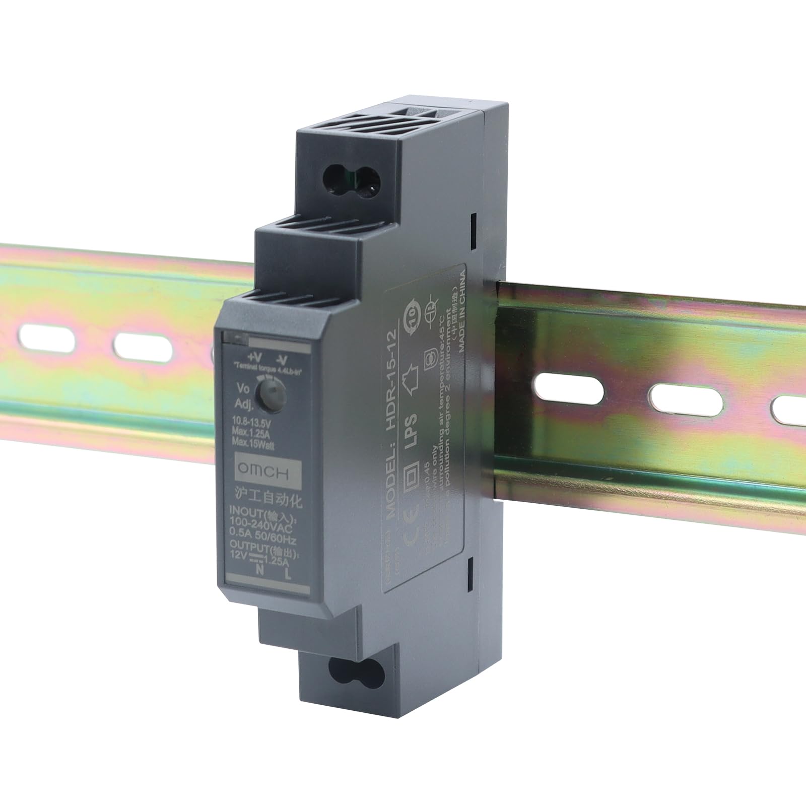 HDR-15-12 - Fuente de alimentación (12 V, 1,25 A, 15 W, 15 W, 15 W, 12 V, 1,25 A, para automatización industrial, 15 W, 12 V, 1,25 A)