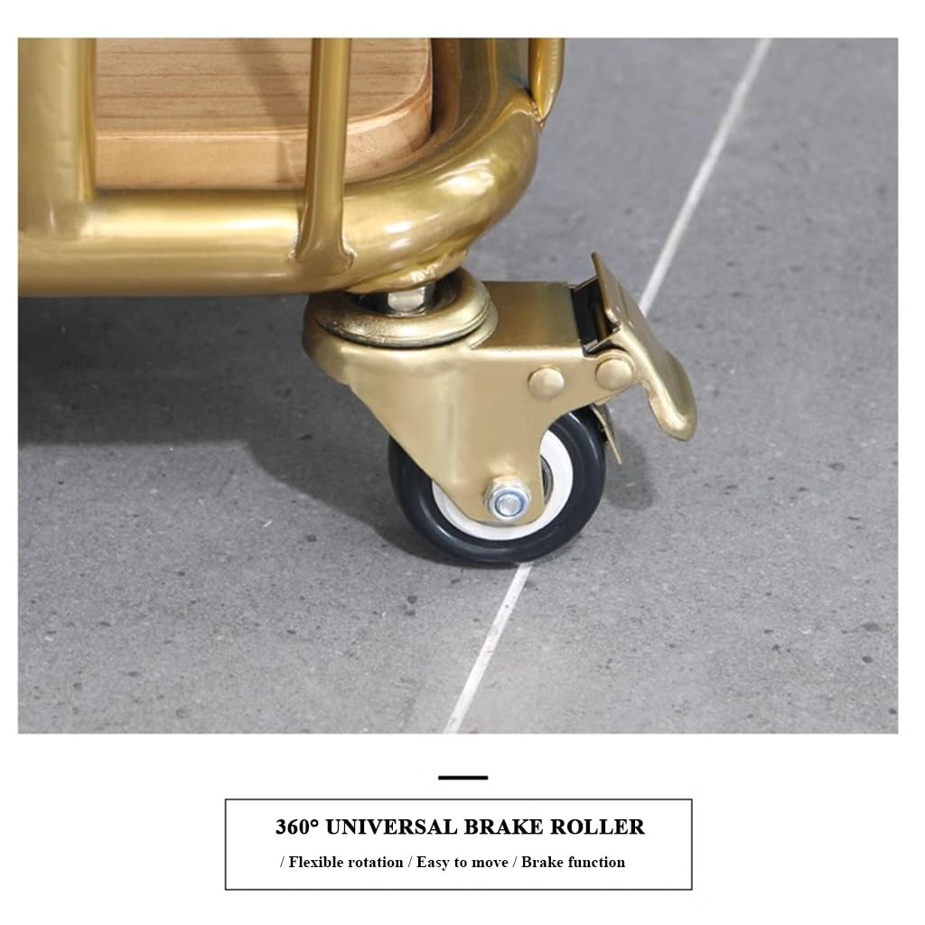Carrello da portata a 3 livelli con ruote, carrello industriale in metallo per sala da pranzo, lavanderia e bagno, bordi rialzati per la sicurezza, soluzione versatile per riporre oggetti