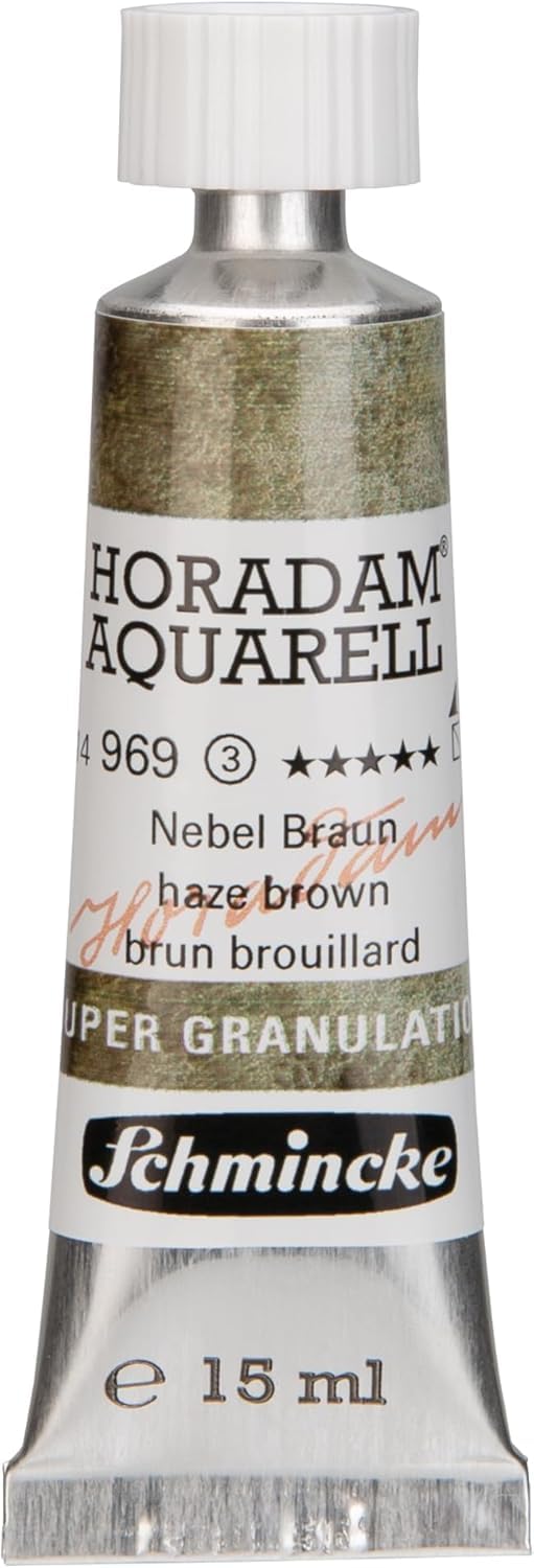 Schmincke - HORADAM® AQUARELL, Super Granulation, 14 969 006, Haze Brown, 15 ml, very strongly granulating shades, finest, super granulating watercolors