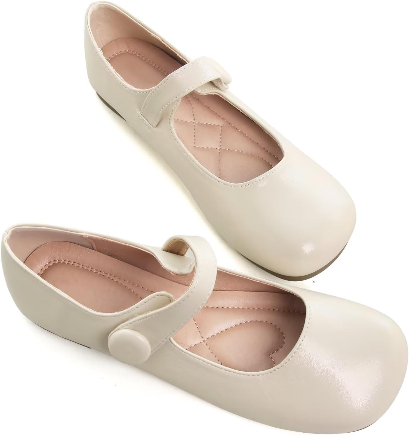LUXINYU Mary Jane Flats for Women Dressy Retro Square Toe Ankle Strap Ballet Flats Comfortable Patent Leather Shoes - Image 6