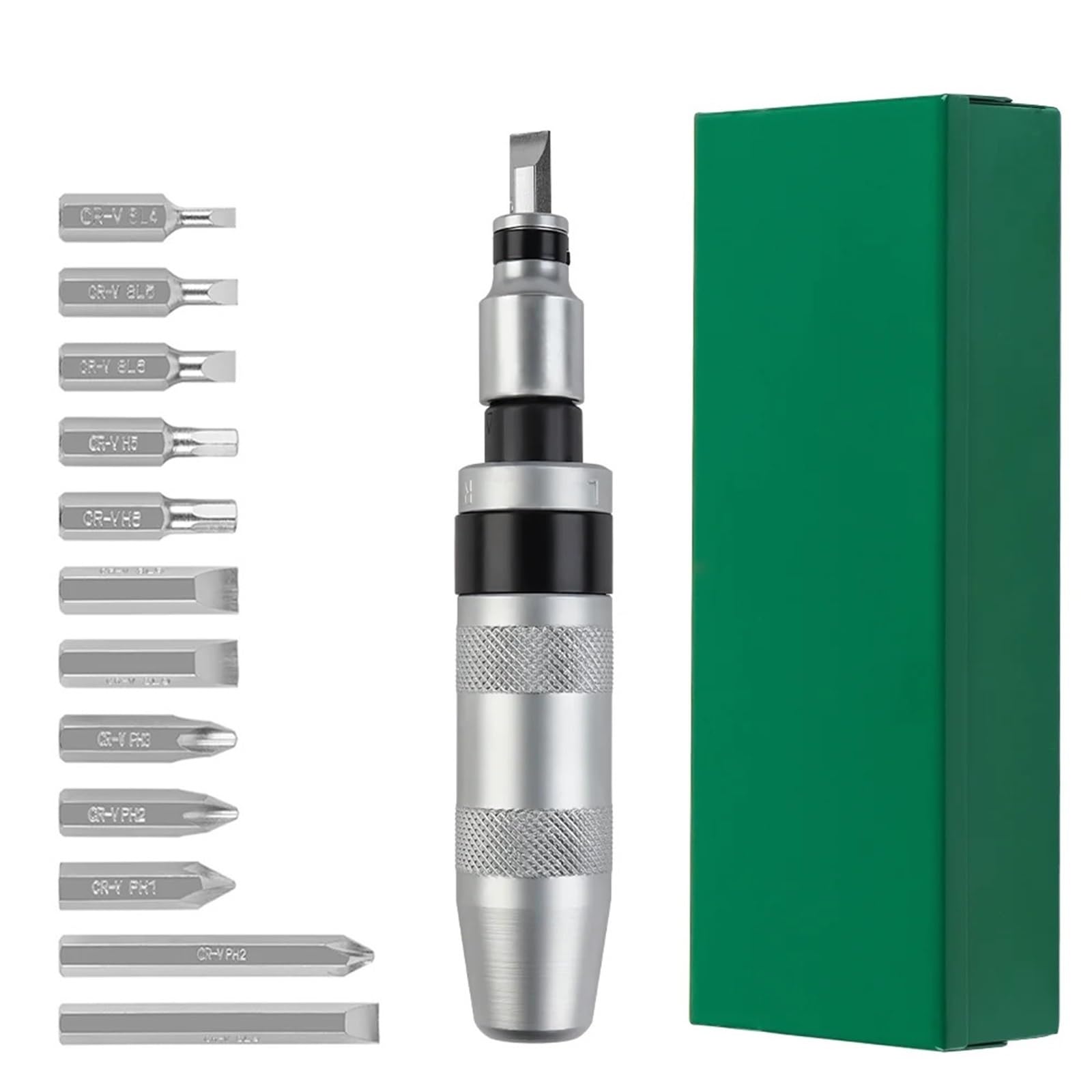 Amrttwy 13 Pcs Screwdriver, 13/7 Pcs Manual Impact Screwdriver, Portable Reversible Driver, Household Cordless Kit Hand Repair Tools(13 Pcs)