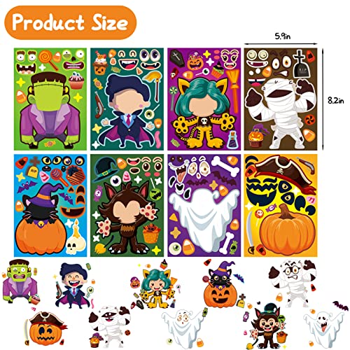 Hifunwu 24 Pcs Halloween Stickers For Kids, Halloween Party Favors For Kids, Diy Make A Face Stickers For Halloween Party Games #TOP1