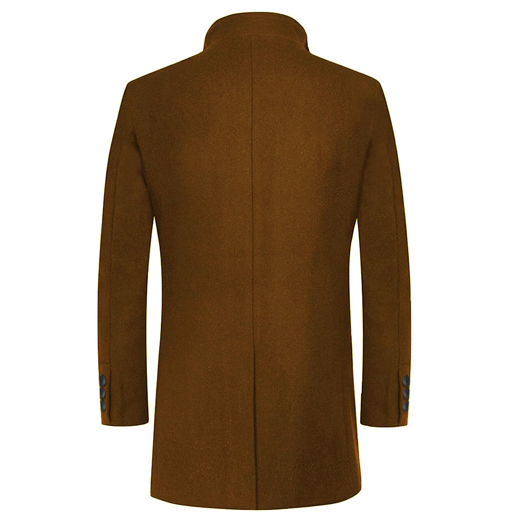 Allthemen Trench da Uomo Colletto alla Coreana Cappotto di Casual Lana Coat Lungo Invernale Cappotto Monopetto