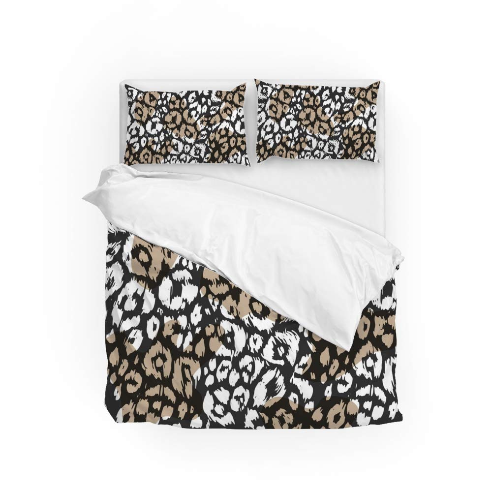Housse de couette motif animal abstrait en tissu grand teint