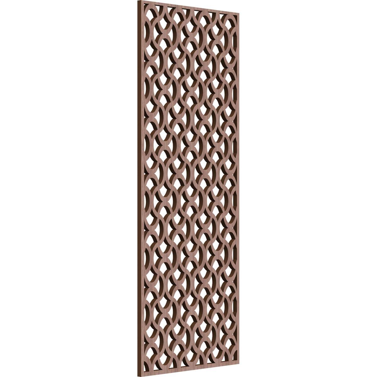 Resort Decorative Pierced Fretwork Wood Wall Panels, 13 3/8"W x 34 3/8"H x 3/8"T, Walnut