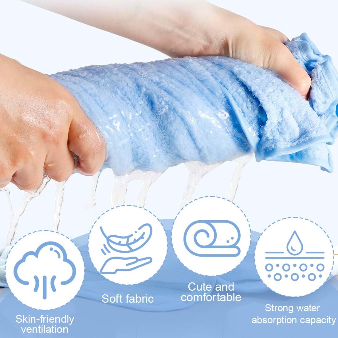 1 Pezzo Asciugamano Con Cappuccio Per Bambini, Accappatoio Neonato Extra Morbido E Super Assorbente, Asciugamano Assorbente Con Cappuccio Indossabile