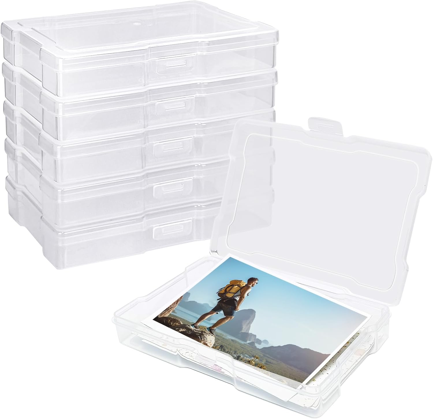 YOIYINI 6Pcs Photo Storage Containers,4" x 6"Photo Storage Craft Keeper